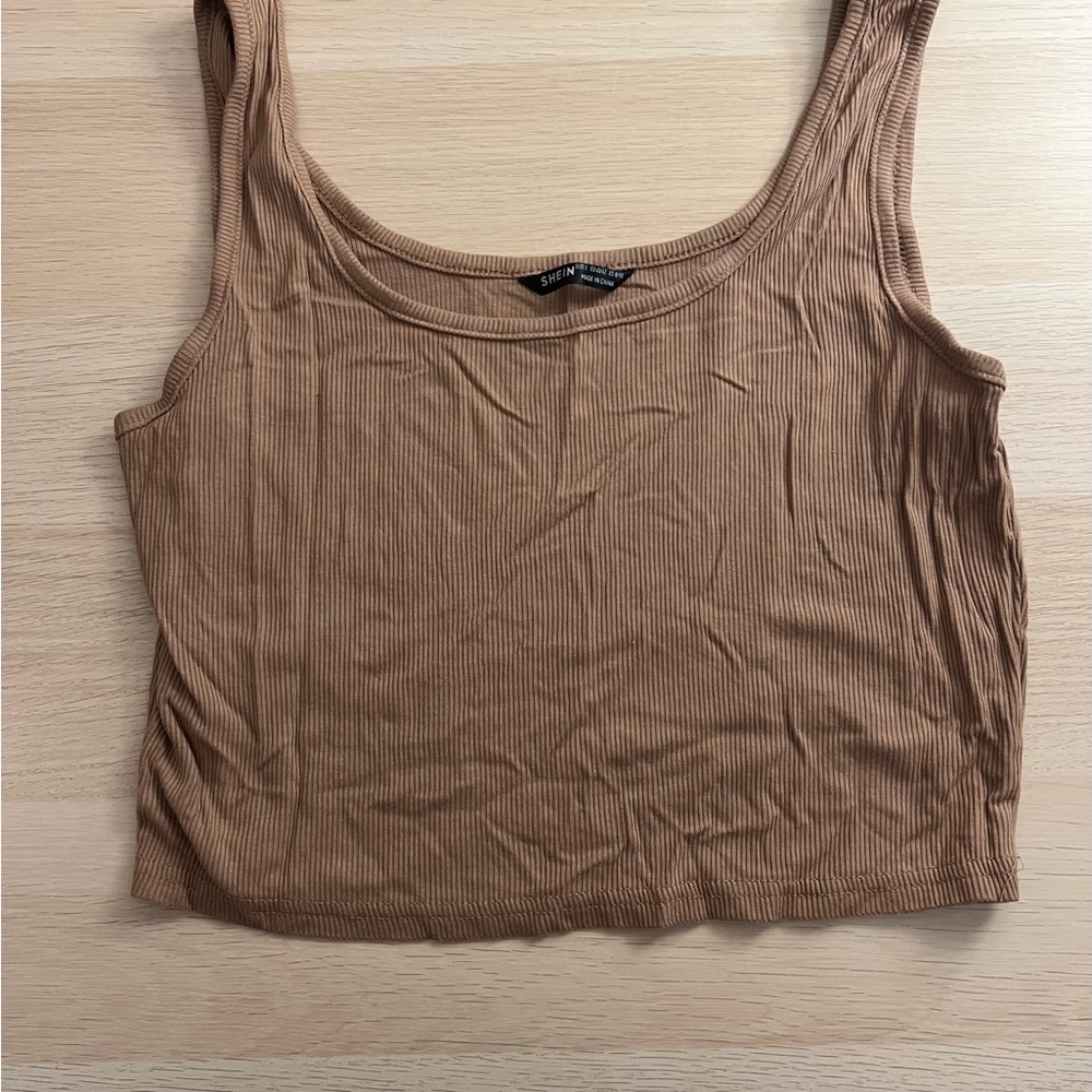 Ribbed Tan Crop Top
